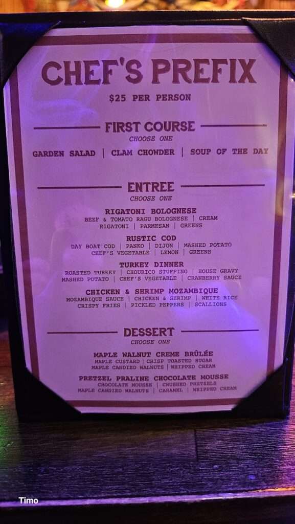 The Tipsy Toboggan menu 2